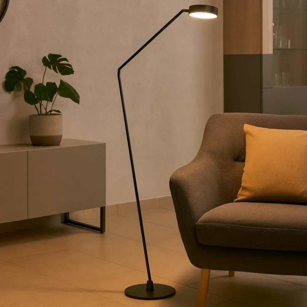 Lampade Da Terra-Selezionato da Mazzolaluce Lampada da terra moderna led 3000k tondo orientabile