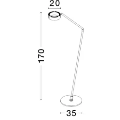 Lampade Da Terra-Selezionato da Mazzolaluce Lampada da terra moderna led 3000k tondo orientabile