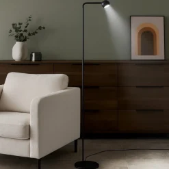 Lampade Da Terra-Selezionato da Mazzolaluce Lampada da terra moderna led 3000k orientabile nera