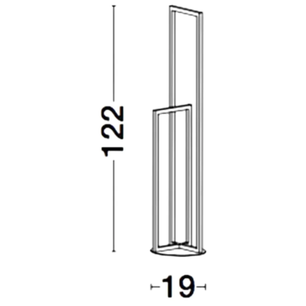Lampade Da Terra-Selezionato da Mazzolaluce Lampada da terra moderna led 3000k rettangolare nera