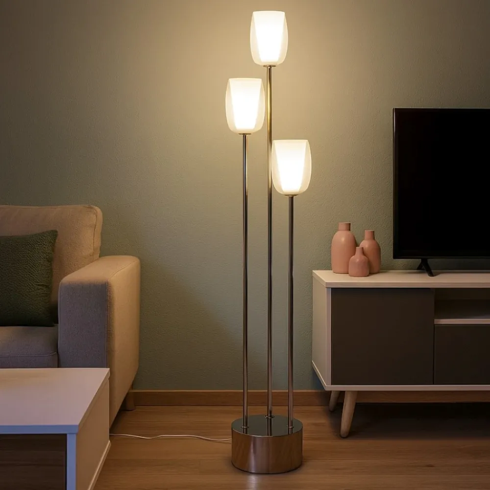 Lampade Da Terra-Selezionato da Mazzolaluce Lampada da terra moderna 3 luci per soggiorno