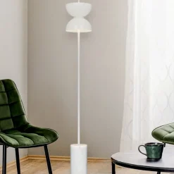 Lampade Da Terra-Maytoni Lampada da terra moderna kyoto led 3000k base in marmo bianco h145 cm