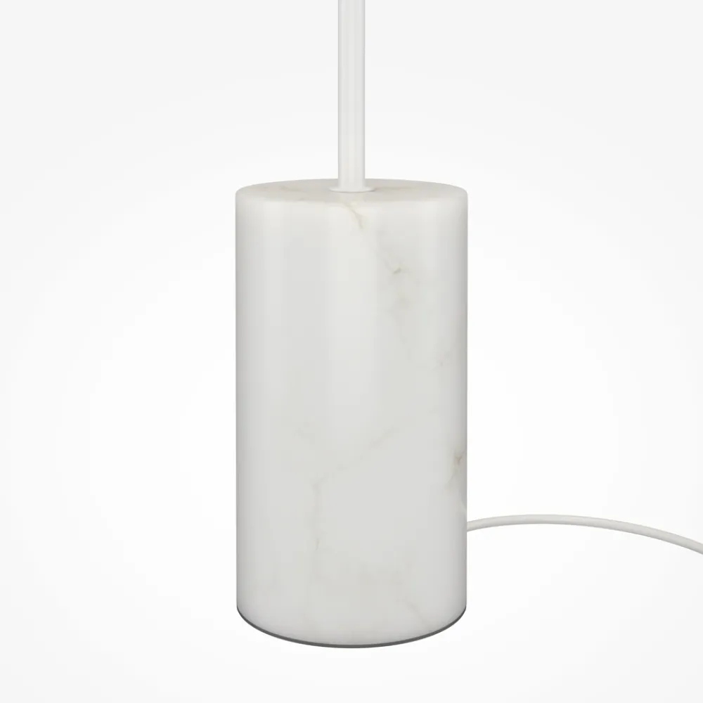 Lampade Da Terra-Maytoni Lampada da terra moderna kyoto led 3000k base in marmo bianco h145 cm