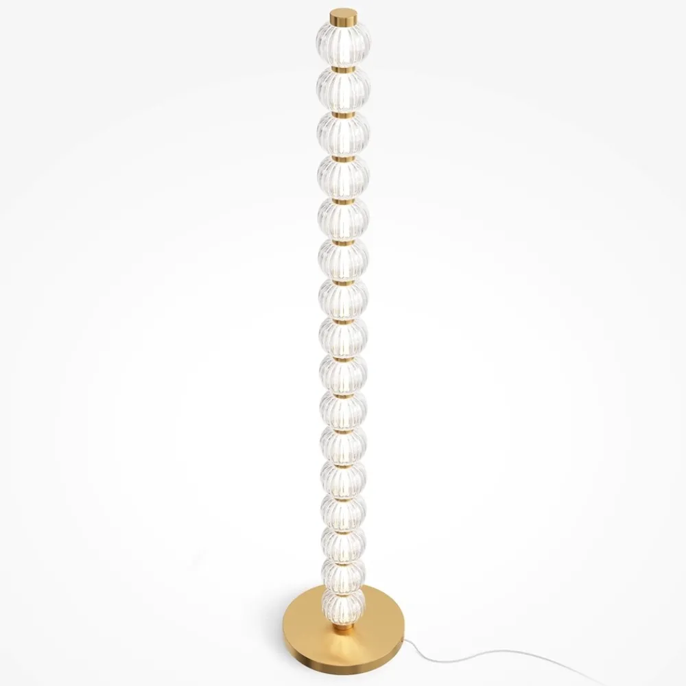 Lampade Da Terra-Maytoni Lampada da terra moderna amulet led 3000k in metallo colore oro e vetro