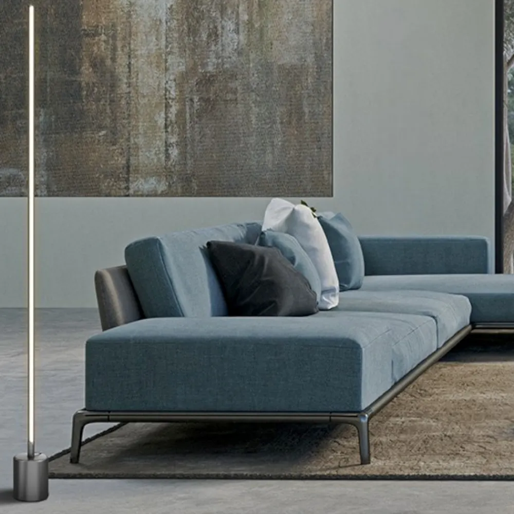 Lampade Da Terra-Maytoni Lampada da terra moderna flow led da 3000k a 6000k nera sottile