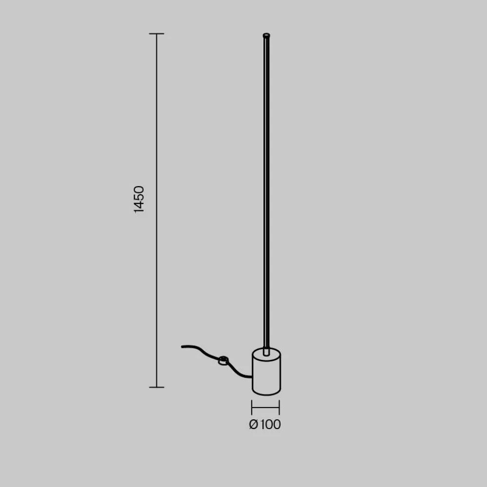 Lampade Da Terra-Maytoni Lampada da terra moderna flow led da 3000k a 6000k nera sottile