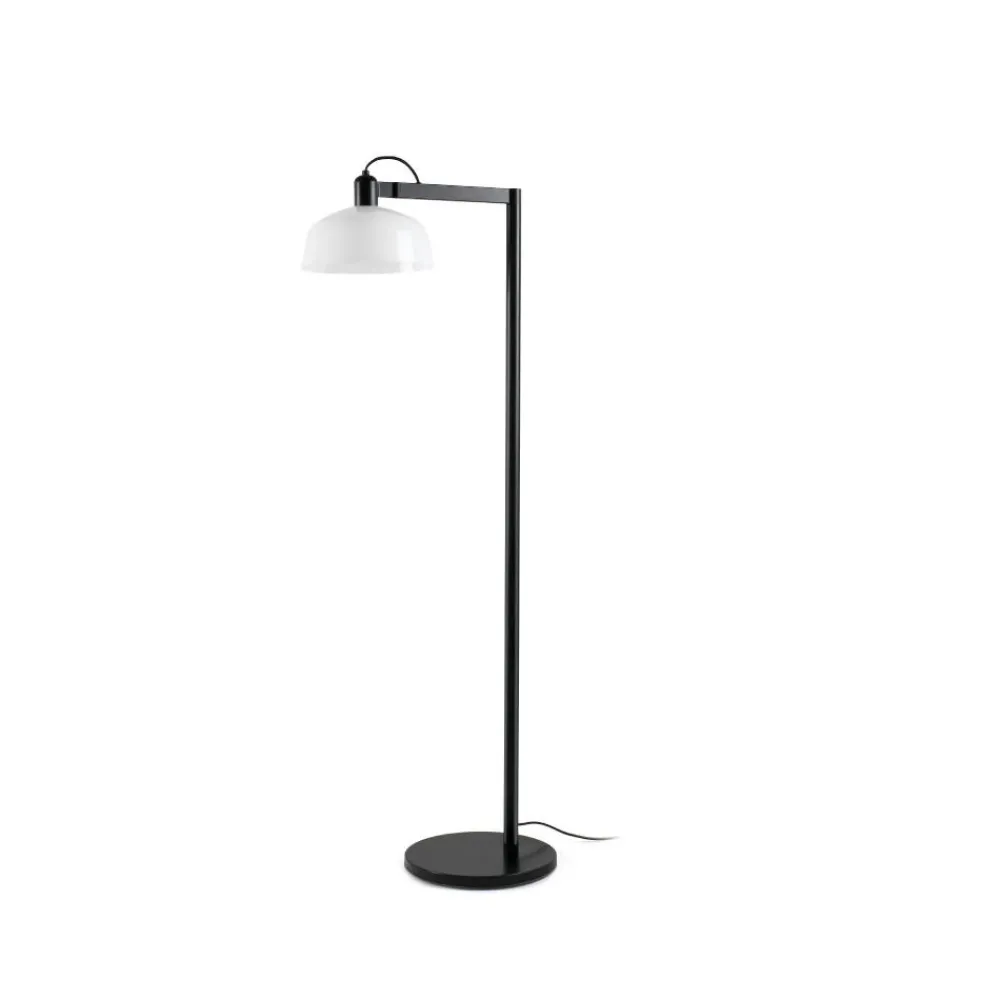 Lampade Da Terra-Selezionato da Mazzolaluce Lampada da terra moderna metallo nero e bianco minimalista