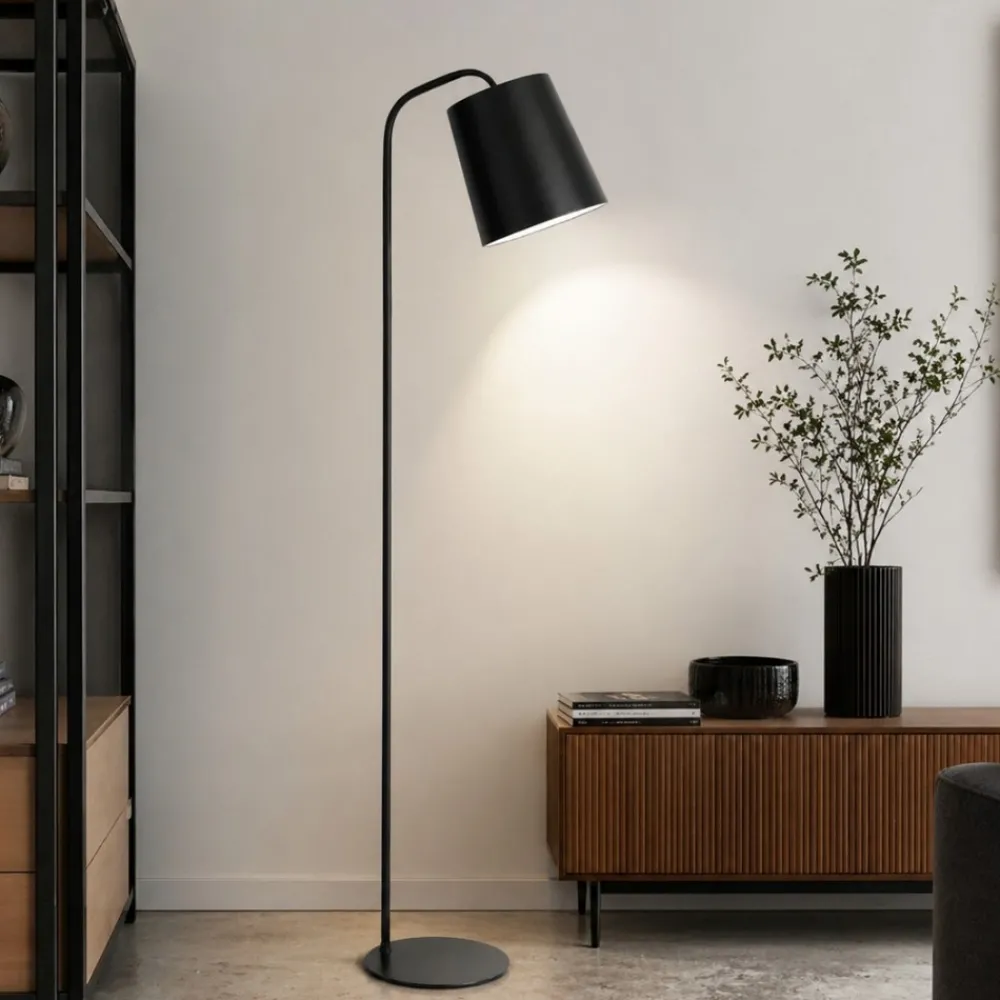 Lampade Da Terra-Selezionato da Mazzolaluce Lampada da terra moderna nera per salotto h188 cm