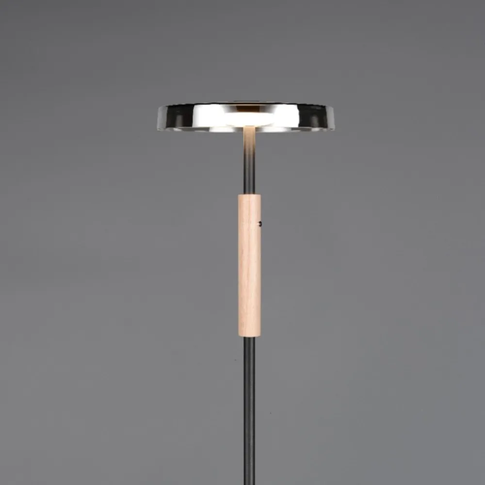 Lampade Da Terra-Selezionato da Mazzolaluce Lampada da terra moderna nera led 3000k per soggiorno h160 cm