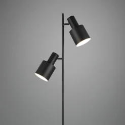 Lampade Da Terra-Selezionato da Mazzolaluce Lampada da terra moderna nera con due luci orientabili h161 cm