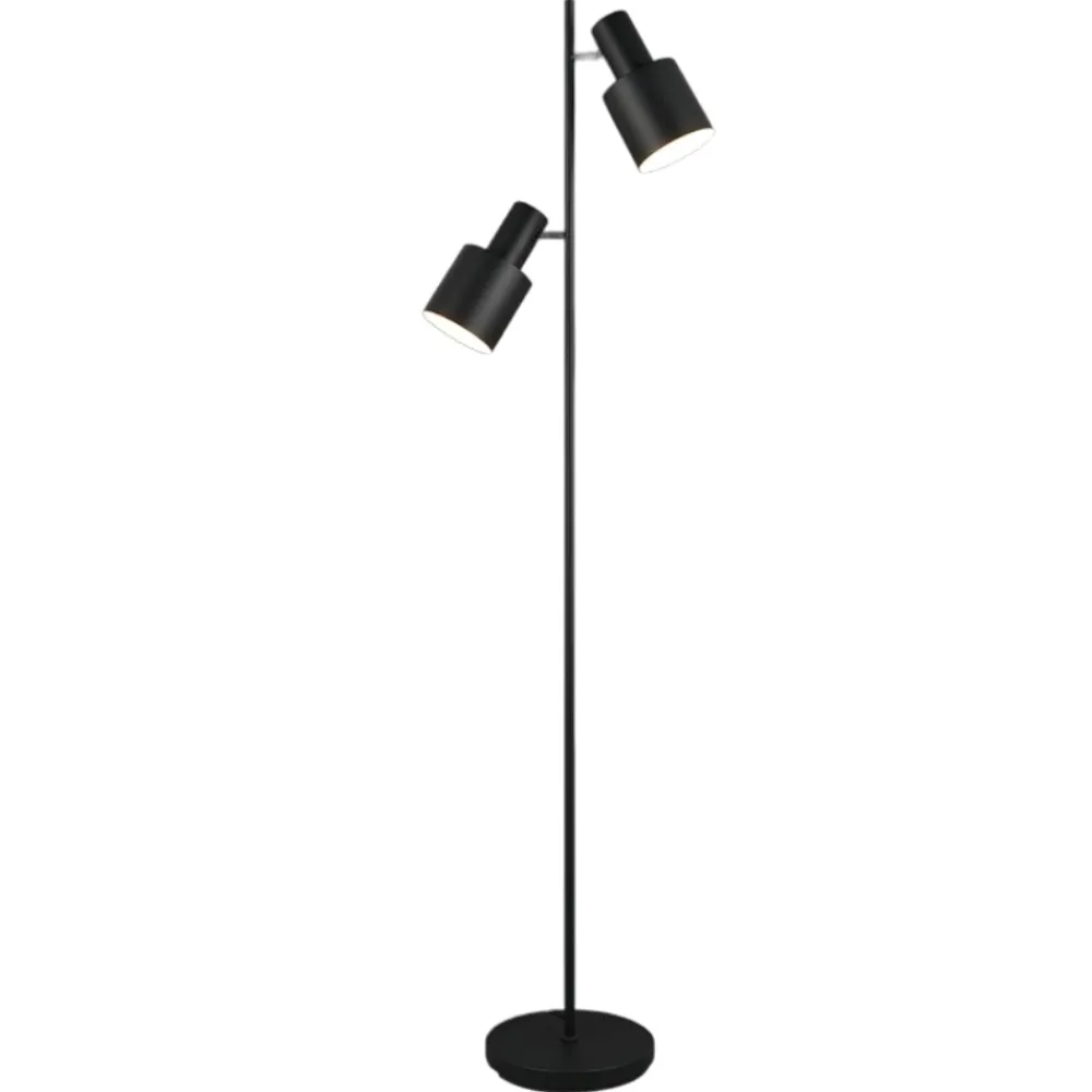 Lampade Da Terra-Selezionato da Mazzolaluce Lampada da terra moderna nera con due luci orientabili h161 cm