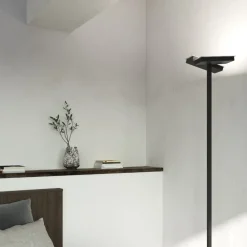 Lampade Da Terra-Top Light Lampada da terra moderna nera luci orientabili