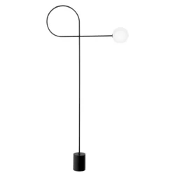 Lampade Da Terra-Selezionato da Mazzolaluce Lampada da terra moderna nera design minimalista