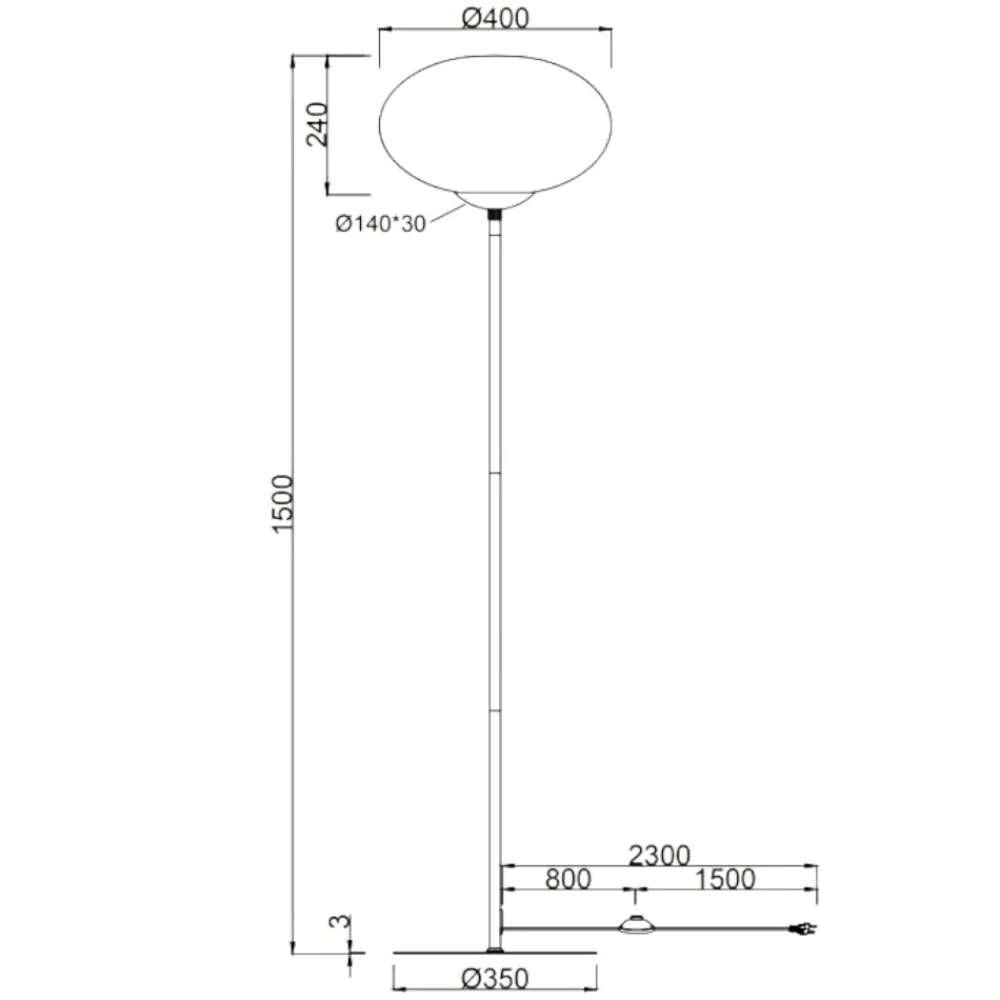 Lampade Da Terra-Selezionato da Mazzolaluce Lampada da terra moderna nera per camera da letto