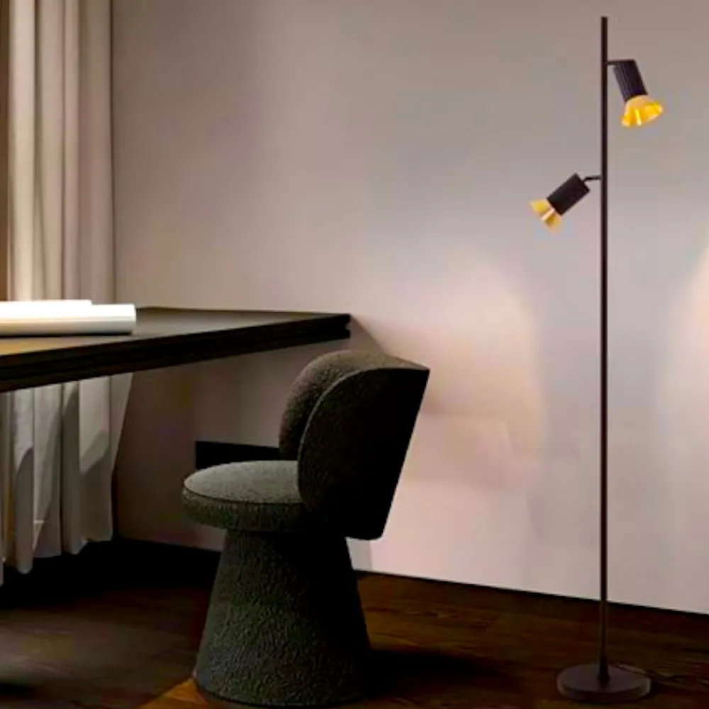 Lampade Da Terra-Selezionato da Mazzolaluce Lampada da terra moderna orientabile due luci