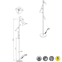 Lampade Da Terra-Selezionato da Mazzolaluce Lampada da terra moderna orientabile led da 2300k a 4000k luci orientabili
