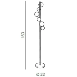 Lampade Da Terra-Selezionato da Mazzolaluce Lampada da terra moderna oro per salotto