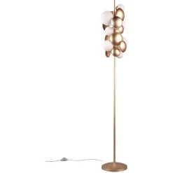 Lampade Da Terra-Selezionato da Mazzolaluce Lampada da terra moderna oro sfere vetro bianco per soggiorno