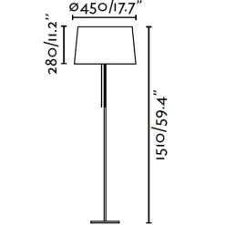 Lampade Da Terra-Selezionato da Mazzolaluce Lampada da terra moderna paralume bianco per soggiorno