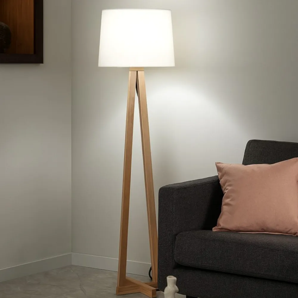 Lampade Da Terra-Selezionato da Mazzolaluce Lampada da terra moderna paralume bianco per salotto