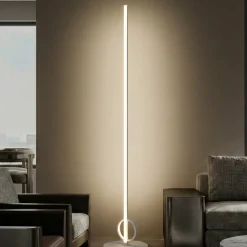 Lampade Da Terra-Selezionato da Mazzolaluce Lampada da terra moderna sottile bianca design led 24w 3000k