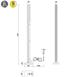 Lampade Da Terra-Selezionato da Mazzolaluce Lampada da terra moderna sottile led 3000k per salotto nordico