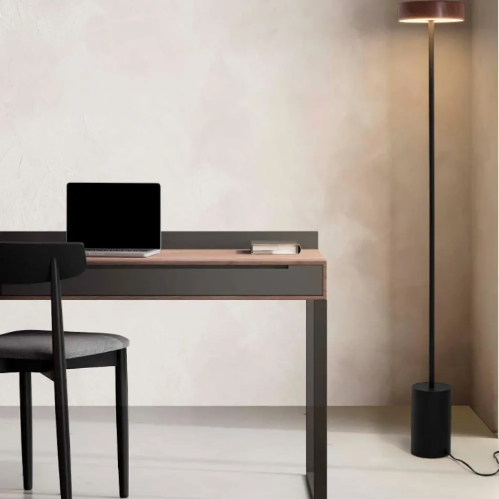 Lampade Da Terra-Selezionato da Mazzolaluce Lampada da terra moderno led 3000k metallo effetto legno