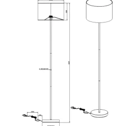 Lampade Da Terra-Selezionato da Mazzolaluce Lampada da terra nera dal design moderno minimale