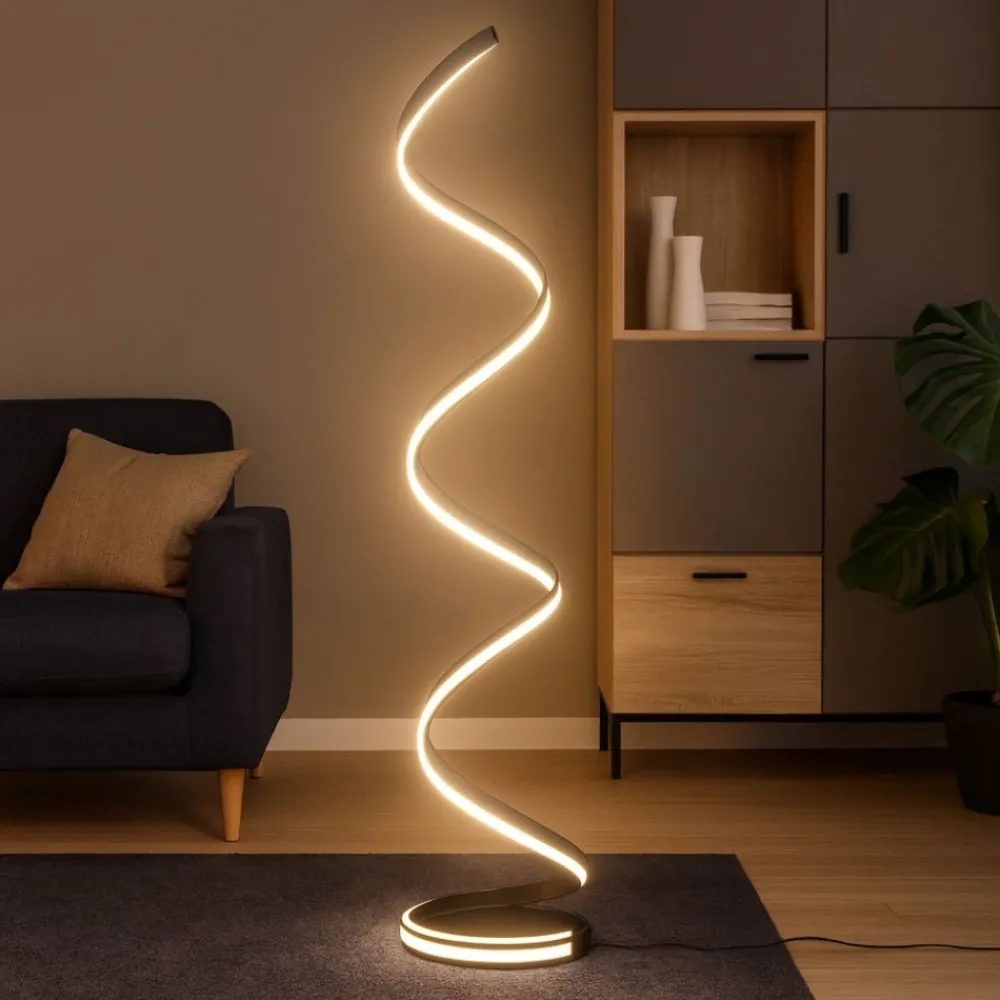 Lampade Da Terra-Selezionato da Mazzolaluce Lampada da terra nera design moderna led 34w 2300k 3000k 4000k