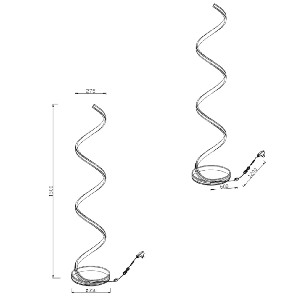 Lampade Da Terra-Selezionato da Mazzolaluce Lampada da terra nera design moderna led 34w 2300k 3000k 4000k