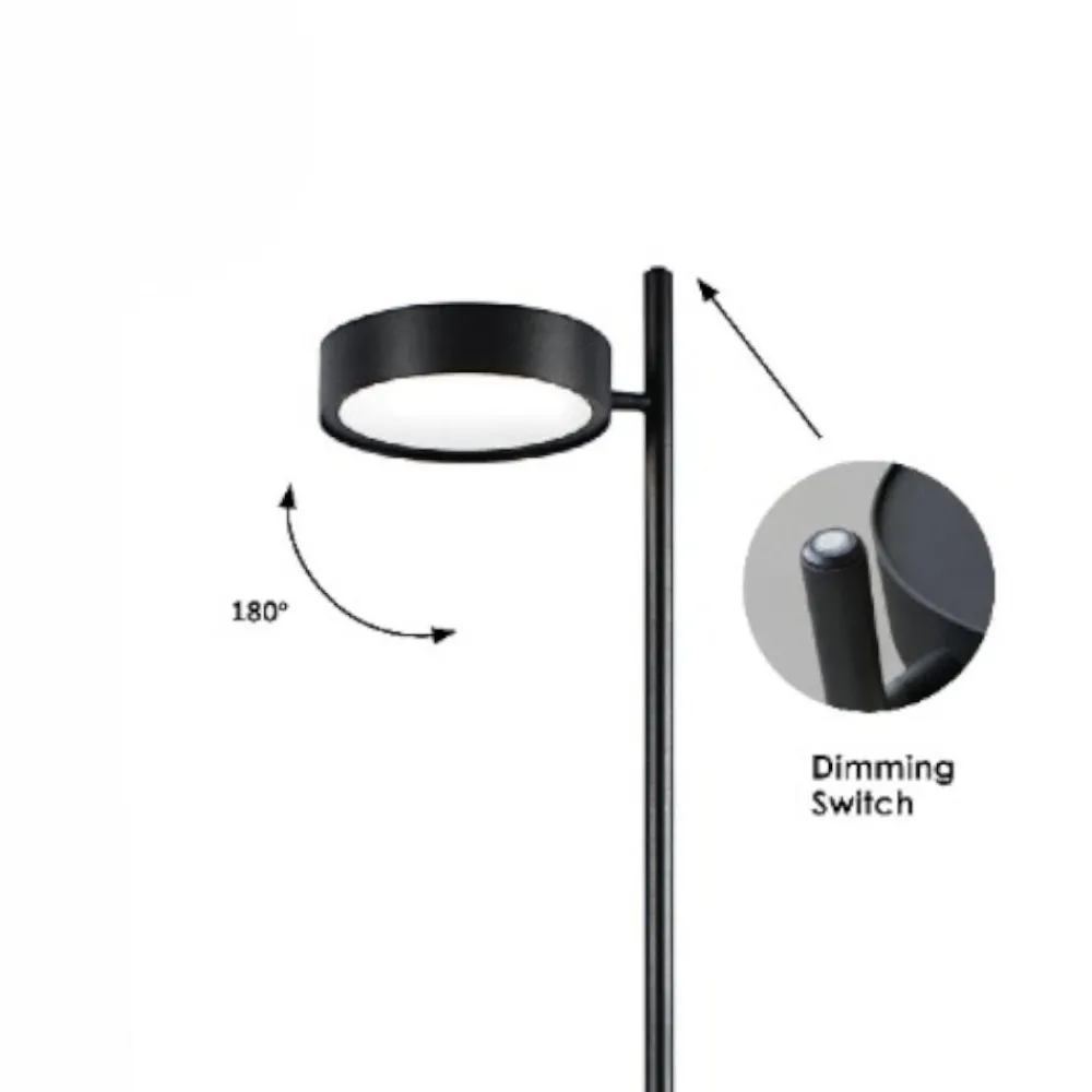 Lampade Da Terra-Selezionato da Mazzolaluce Lampada da terra nera led 28w 3000k dimmerabile orientabile fp