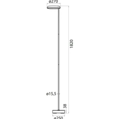 Lampade Da Terra-Selezionato da Mazzolaluce Lampada da terra nera led 30w 3000k orientabile moderna