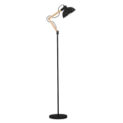 Lampade Da Terra-Selezionato da Mazzolaluce Lampada da terra nera legno orientabile per soggiorno
