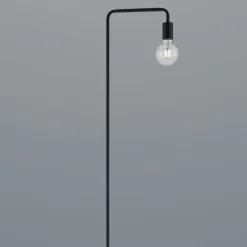 Lampade Da Terra-Selezionato da Mazzolaluce Lampada da terra nera minimalista per salotto h149 cm