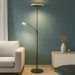 Lampade Da Terra-Selezionato da Mazzolaluce Lampada da terra nera moderna led da 2700k a 4000k orientabile
