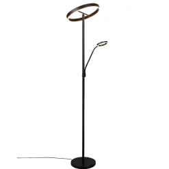 Lampade Da Terra-Selezionato da Mazzolaluce Lampada da terra nera piantana led doppia luce per ufficio moderna
