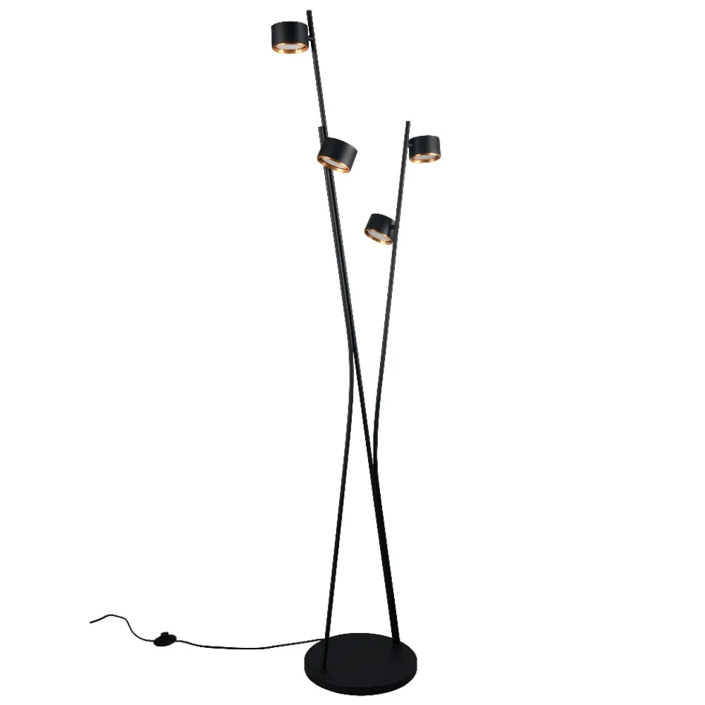 Lampade Da Terra-Selezionato da Mazzolaluce Lampada da terra nero oro luci orientabili moderna per salotto