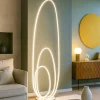Lampade Da Terra-Ondaluce Lampada da terra pt golden oro design moderna dimmerabile