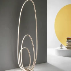 Lampade Da Terra-Ondaluce Lampada da terra pt golden oro design moderna dimmerabile