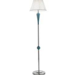 Lampade Da Terra-Ondaluce Lampada da terra pt paganini vetro blu ottanio elegante
