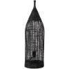 Lampade Da Terra-Selezionato da Mazzolaluce Lampada da terra orientale nera in rattan h73 cm