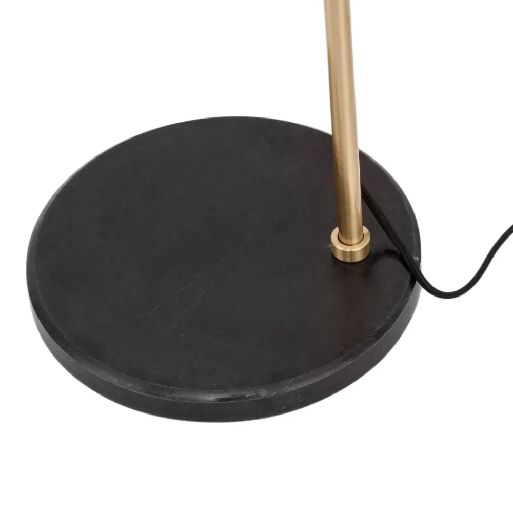 Lampade Da Terra-Selezionato da Mazzolaluce Lampada da terra oro base marmo nero sfera vetro bianco