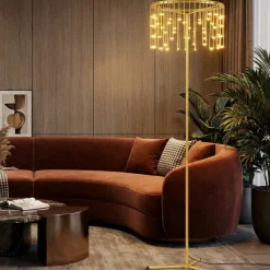 Lampade Da Terra-Selezionato da Mazzolaluce Lampada da terra oro ramato design moderna led stelle cadenti