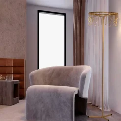 Lampade Da Terra-Selezionato da Mazzolaluce Lampada da terra oro ramato design moderna led stelle cadenti