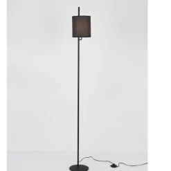 Lampade Da Terra-Selezionato da Mazzolaluce Lampada da terra paralume tessuto nero per soggiorno