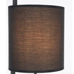 Lampade Da Terra-Selezionato da Mazzolaluce Lampada da terra paralume tessuto nero per soggiorno