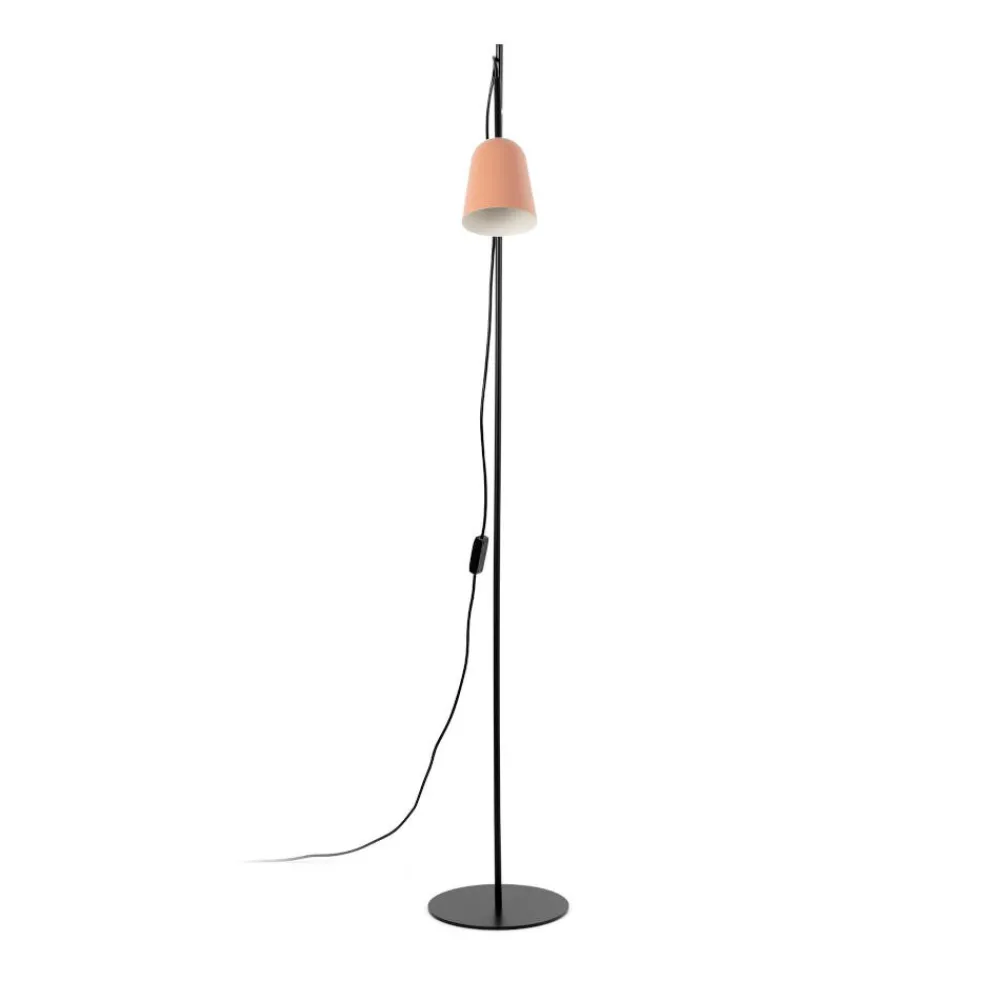 Lampade Da Terra-Selezionato da Mazzolaluce Lampada da terra per cameretta bimba metallo rosa e nero orientabile