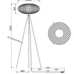 Lampade Da Terra-Selezionato da Mazzolaluce Lampada da terra per salotto contemporaneo vimini