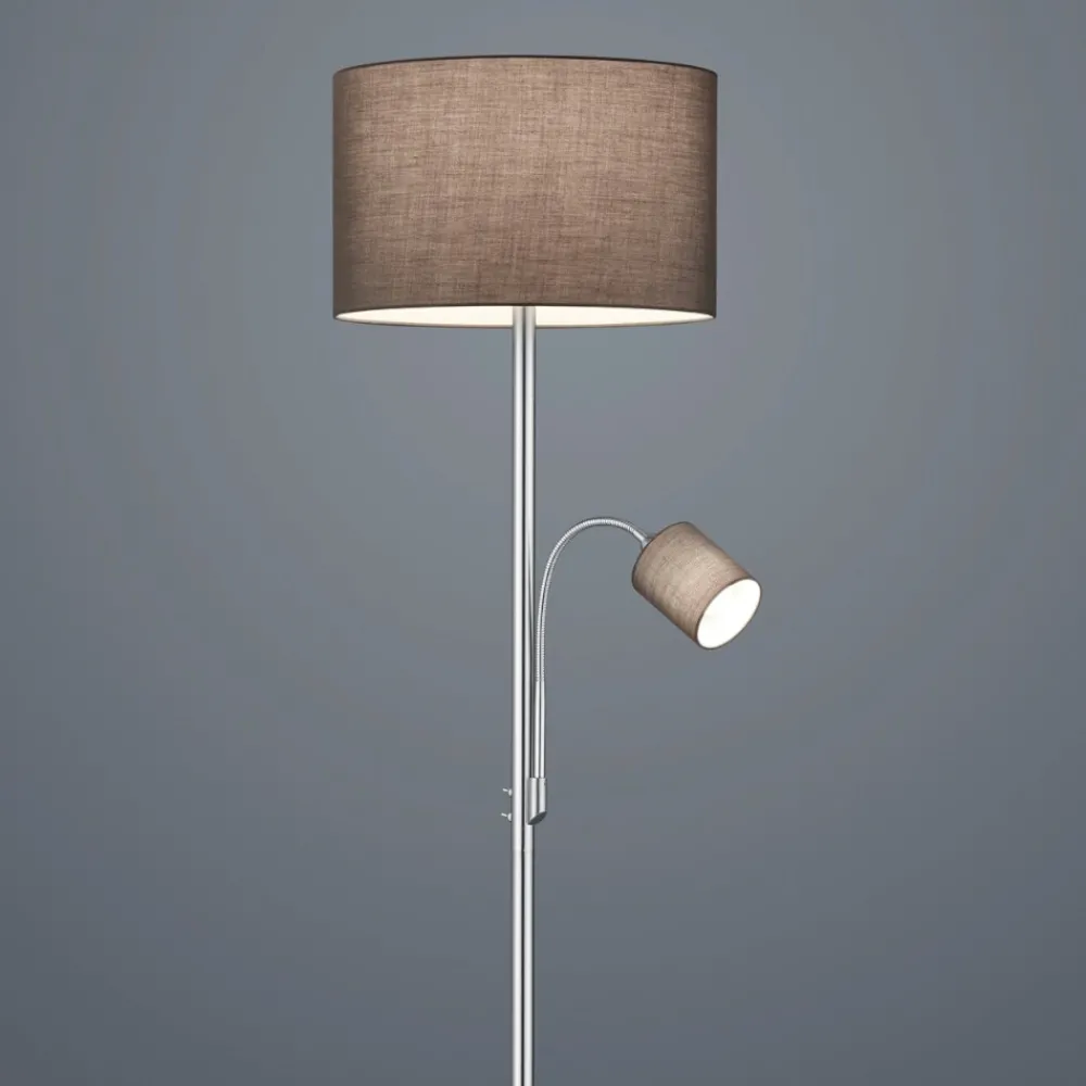 Lampade Da Terra-Selezionato da Mazzolaluce Lampada da terra per salotto due luci orientabile colore argento
