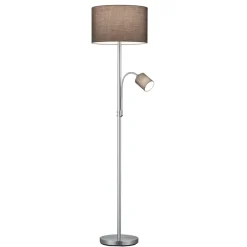 Lampade Da Terra-Selezionato da Mazzolaluce Lampada da terra per salotto due luci orientabile colore argento